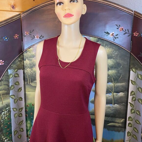 Knee length sleeveless Burgundy dress - Picture 3 of 7